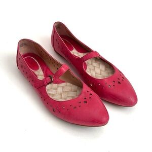 Born Linney Pink Leather Cutout Mary Jane Point Toe Shoes Size 9.5/41